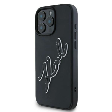 Dėklas Karl Lagerfeld 3D Rubber Bicolor Signature iPhone 16 Pro  - Juodas 1