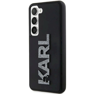 Originalus Karl Lagerfeld Dėklas 3D Rubber Glitter LogoSamsung Galaxy S23 - Juodas 1