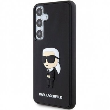 Karl Lagerfeld 3D Rubber Ikonik dėklas Samsung Galaxy S24 - Juodas 1