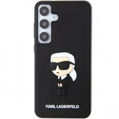 Karl Lagerfeld 3D Rubber Ikonik dėklas Samsung Galaxy S24 - Juodas 2