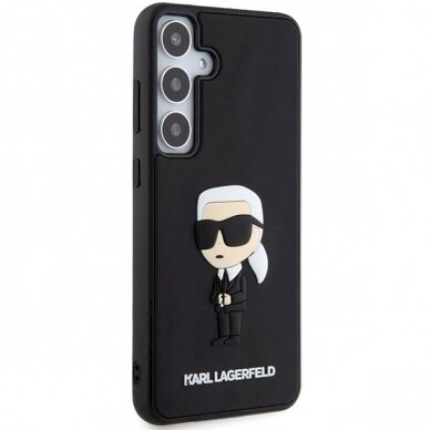 Karl Lagerfeld 3D Rubber Ikonik dėklas Samsung Galaxy S24 - Juodas 3