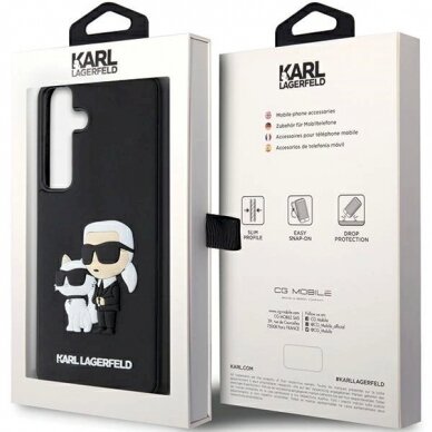 Karl Lagerfeld 3D Rubber Karl Choupette dėklas Samsung Galaxy S24 - Juodas 7