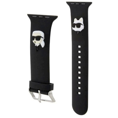 Apyrankė Karl Lagerfeld 3D Rubber Karl&amp;Choupette Heads strap for Apple Watch 38/40/41mm - Juodas 2