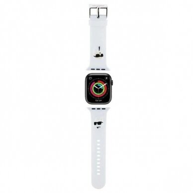 Karl Lagerfeld 3D Rubber Karl&Choupette Heads Apyrankė Apple Watch 38/40/41mm - baltas