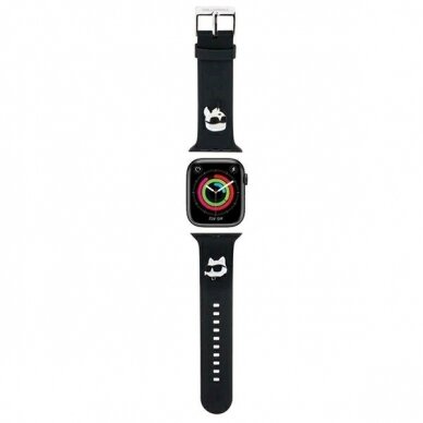 Karl Lagerfeld 3D Rubber Karl&Choupette Heads Apyrankė Apple Watch 42/44/45/49mm - Juodas