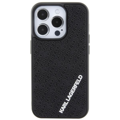 Karl Lagerfeld 3D Rubber Multi Logo case for iPhone 15 Pro - black 2