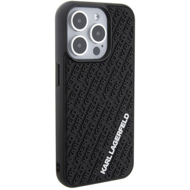 Karl Lagerfeld 3D Rubber Multi Logo case for iPhone 15 Pro - black 3