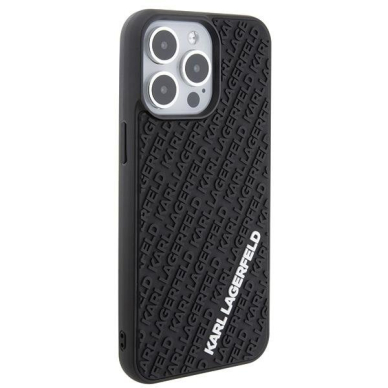 Karl Lagerfeld 3D Rubber Multi Logo case for iPhone 15 Pro Max - black 3