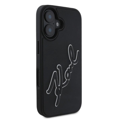 Dėklas Karl Lagerfeld 3D Rubber Signature iPhone 16  - Juodas 1