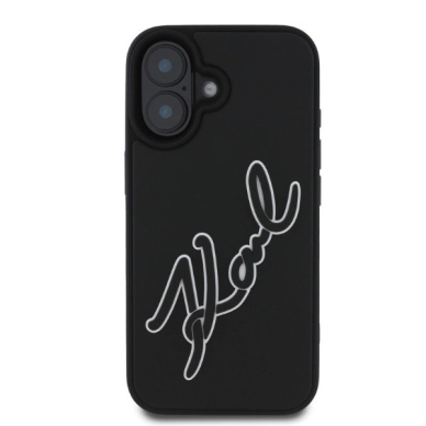 Dėklas Karl Lagerfeld 3D Rubber Signature iPhone 16  - Juodas 2