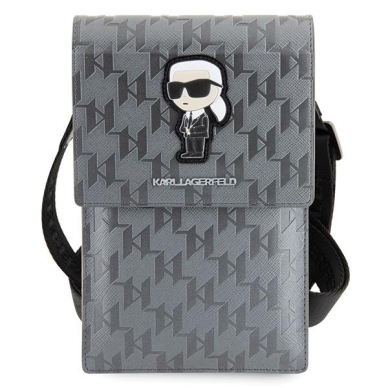 Orginalus dėklas Karl Lagerfeld Bag KLWBSAKHPKG case - silver Saffiano Monogram Ikonik 1