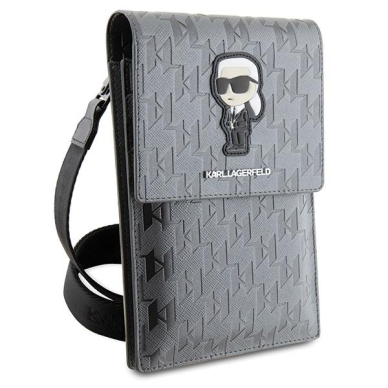 Orginalus dėklas Karl Lagerfeld Bag KLWBSAKHPKG case - silver Saffiano Monogram Ikonik 2