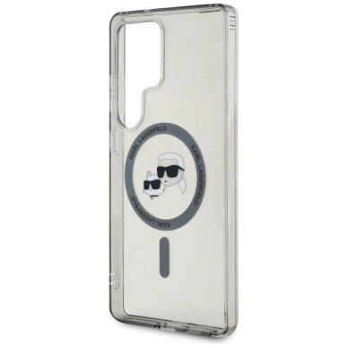 Karl Lagerfeld Button Karl  Choupette Heads Printed Logo MagSafe Samsung Galaxy S25 Ultra Dėklas Juodas 5