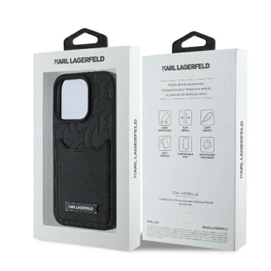 Dėklas Karl Lagerfeld Cardslots Monogram iPhone 16 Pro  - Juodas 7