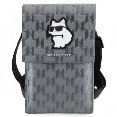 Orginalus dėklas Karl Lagerfeld Case KLWBSAKHPCG Handbag - Silver Saffiano Monogram Choupette 1