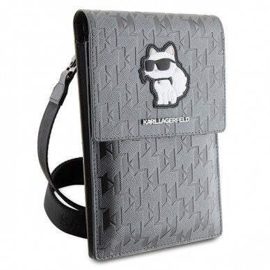 Orginalus dėklas Karl Lagerfeld Case KLWBSAKHPCG Handbag - Silver Saffiano Monogram Choupette 2
