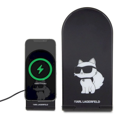 Karl Lagerfeld Choupette MagSafe induction Įkroviklis  15W, foldable 2in1 - Juodas 1