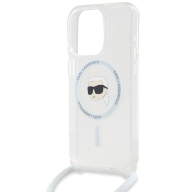 Karl Lagerfeld Crossbody IML Karl Head MagSafe dėklas iPhone 15 Pro Max - Permatomas 4