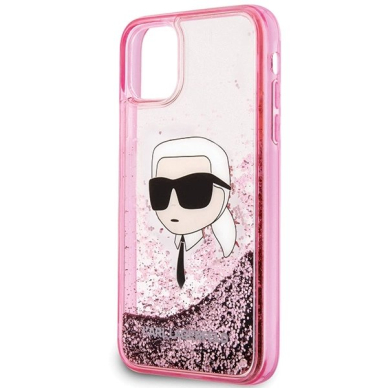 Karl Lagerfeld Glitter Karl Head iPhone 11/XR Case - rožinis 2