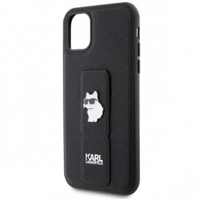 Karl Lagerfeld Gripstand Saffiano Choupette Pins Dėklas skirtas iPhone 11 / Xr - Juodas 5