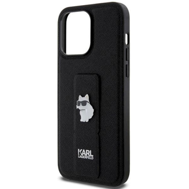 Karl Lagerfeld Gripstand Saffiano Choupette Pins Dėklas skirtas iPhone 13 Pro / 13 - Juodas 4