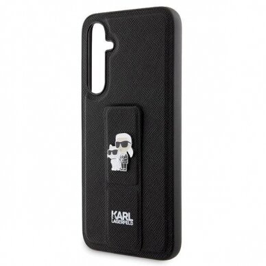 Dėklas Karl Lagerfeld Gripstand Saffiano Karl&Choupette Pins case for Samsung Galaxy S23 FE - Juodas 4