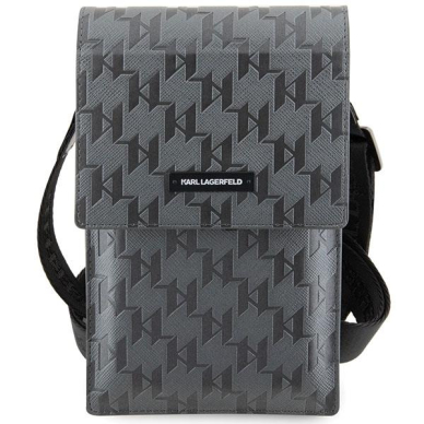 Rankinė Karl Lagerfeld Handbag Saffiano Mongram Plaque KLWBSAMSMG Sidabrinė 1