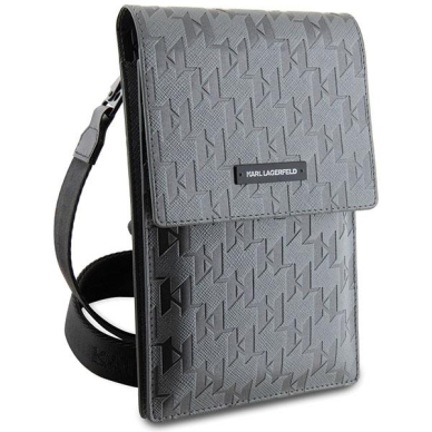 Rankinė Karl Lagerfeld Handbag Saffiano Mongram Plaque KLWBSAMSMG Sidabrinė 2