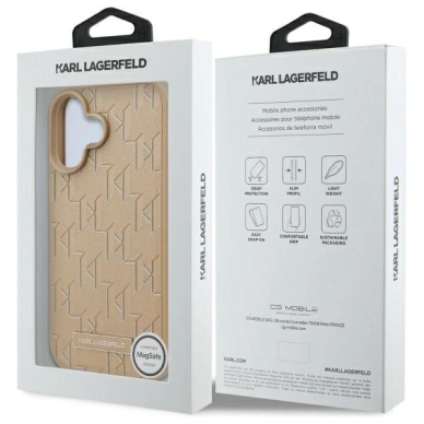 Dėklas Karl Lagerfeld Hot Stamp Magsafe iPhone 16  - Beige 7