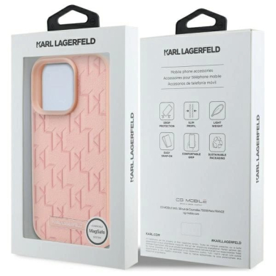 Dėklas Karl Lagerfeld Hot Stamp Magsafe iPhone 16 Pro  - Rožinis 7