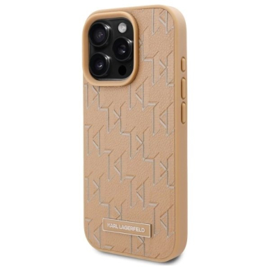 Dėklas Karl Lagerfeld Hot Stamp Magsafe iPhone 16 Pro Max  - Beige 1