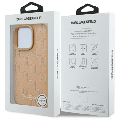 Dėklas Karl Lagerfeld Hot Stamp Magsafe iPhone 16 Pro Max  - Beige 7