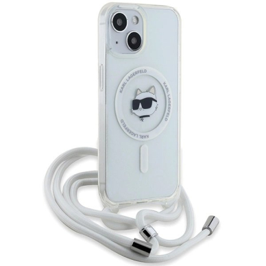 Karl Lagerfeld IML Choupette Head  Cord MagSafe dėklas iPhone 13 / 14 / 15 - Permatomas 2