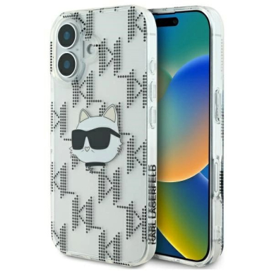 Dėklas Karl Lagerfeld IML Choupette Head Electroplated iPhone 16  - Skaidrus