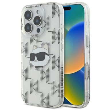 Dėklas Karl Lagerfeld IML Choupette Head Electroplated iPhone 16 Pro  - Skaidrus