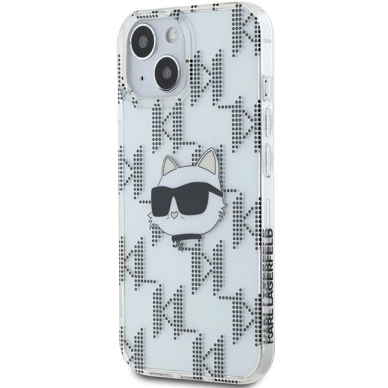 Karl Lagerfeld IML Choupette Head  Monogram dėklas iPhone 15 / 14 / 13 - Permatomas 1