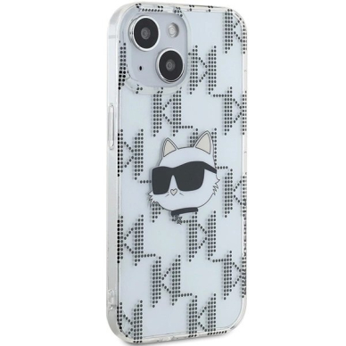 Karl Lagerfeld IML Choupette Head  Monogram dėklas iPhone 15 / 14 / 13 - Permatomas 3