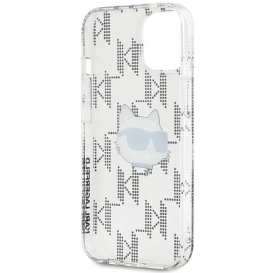 Karl Lagerfeld IML Choupette Head  Monogram dėklas iPhone 15 / 14 / 13 - Permatomas 6