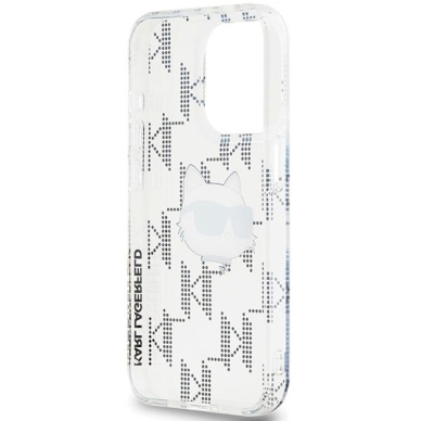 Karl Lagerfeld IML Choupette Head  Monogram dėklas iPhone 15 Pro Max - Permatomas 6