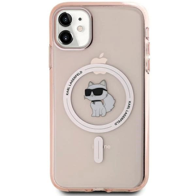 Karl Lagerfeld IML Choupette MagSafe dėklas iPhone 11 / Xr - Rožinis 2