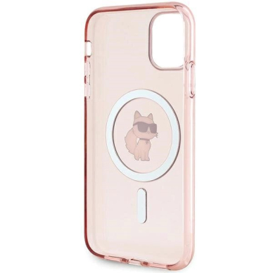 Karl Lagerfeld IML Choupette MagSafe dėklas iPhone 11 / Xr - Rožinis 6