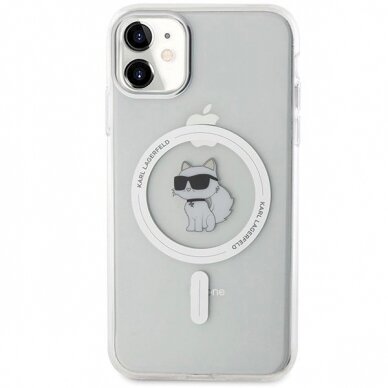 Karl Lagerfeld IML Choupette MagSafe dėklas iPhone 11 / Xr - Permatomas 2