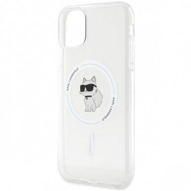 Dėklas Karl Lagerfeld IML Choupette MagSafe dėklas iPhone 11 / Xr - Permatomas 5