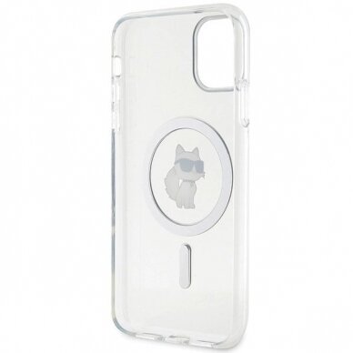 Karl Lagerfeld IML Choupette MagSafe dėklas iPhone 11 / Xr - Permatomas 6