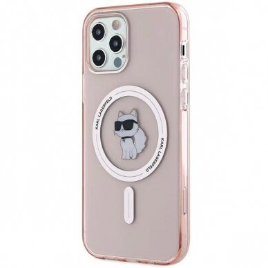 Karl Lagerfeld IML Choupette MagSafe dėklas iPhone 12/12 Pro - Rožinis 1