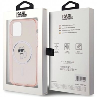 Karl Lagerfeld IML Choupette MagSafe dėklas iPhone 12/12 Pro - Rožinis 6