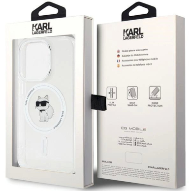 Karl Lagerfeld IML Choupette MagSafe dėklas iPhone 13 Pro Max - Permatomas 7