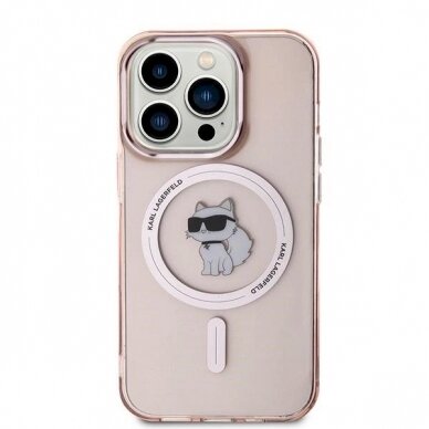 Karl Lagerfeld IML Choupette MagSafe dėklas iPhone 14 Pro Max - Rožinis 2