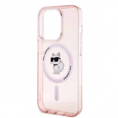 Karl Lagerfeld IML Choupette MagSafe dėklas iPhone 14 Pro Max - Rožinis 5