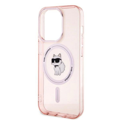 Karl Lagerfeld IML Choupette MagSafe dėklas iPhone 14 Pro - Rožinis 5